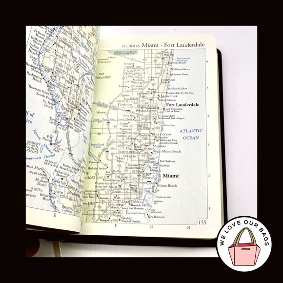 NEW VINTAGE COACH 1997 Black Glovetanned Leather Travel Atlas World & USA 4523 - Picture 8 of 15